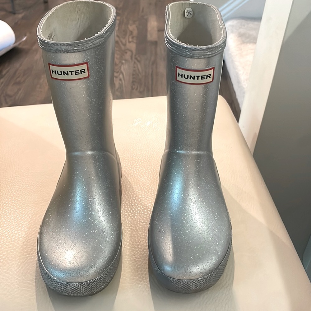 Silver Glitter Hunter Rain Boots